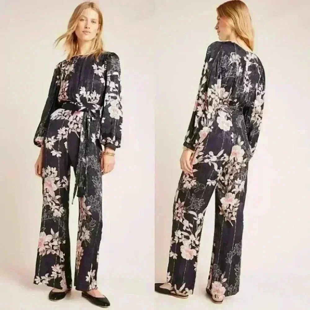 Anthropologie Harlyn Audria Jacquard Jumpsuit Size Small NWOT $170